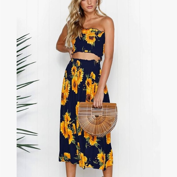 Skirts Sunflower Skirt And Bandeau Top Matching Set Poshmark — free download